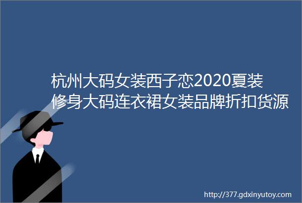 杭州大码女装西子恋2020夏装修身大码连衣裙女装品牌折扣货源淘宝直播女装批发